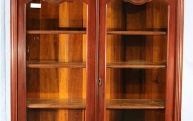 Walnut Victorian 2 door bookcase with carving