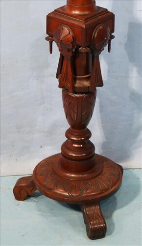 Walnut Victorian ornate pedestal