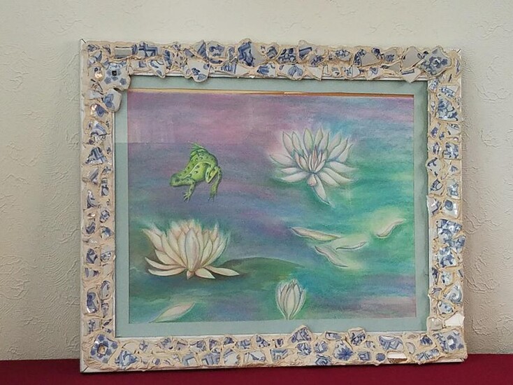 Water Lily and Frog Pastel