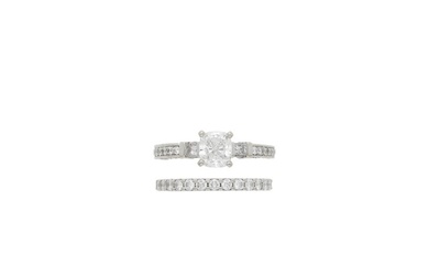 White Gold and Diamond Ring and Band Ring