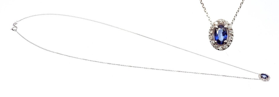 (-), White gold necklace, 14 kt., with an...