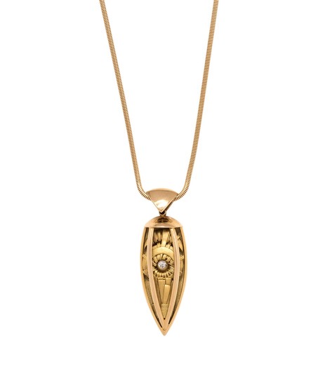 YELLOW GOLD AND DIAMOND PENDANT/NECKLACE