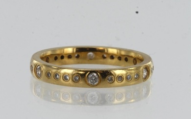 Yellow gold (tests 18ct) diamond full eternity ring, Roman s...