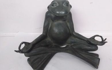 Yoga Frog - Modern - Patinated bronze - recent