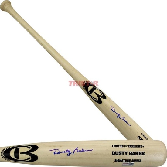 dusty baker signed autographed cooperstown signature model bat tristar
