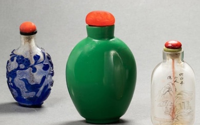 (lot of 3) Chinese glass snuff bottles