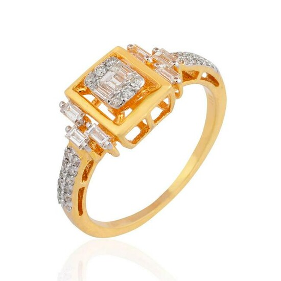 0.5 TCW SI/HI Baguette Diamond Ring 18kt yellow gold