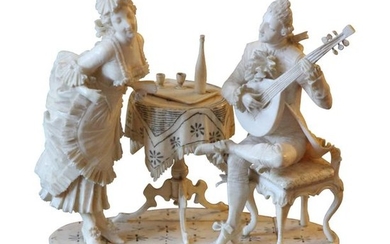 1 Group of musicians in carved ivory.