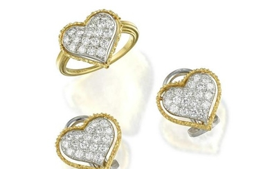 Gianmaria Buccellati Diamond Heart Ring and Earrings