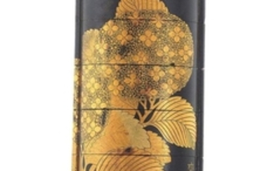 Japanese lacquered four-case inro, signed