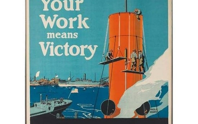 WWI Poster FREDERICK J. HOERTZ YOUR WORK MEANS VICTORY