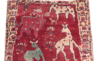 1'10 x 2' Hand-Knotted Persian Qashqai Floor Mat