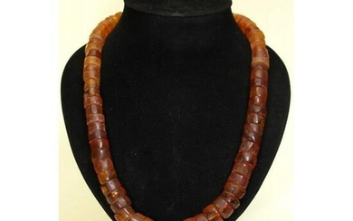 113g. Natural Baltic amber, vintage necklace cognac