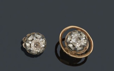 Short earrings with pair of old cut diamonds