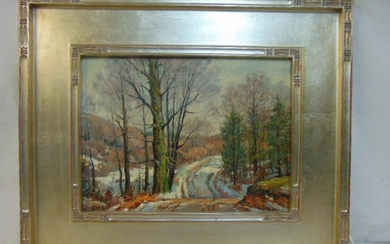 Painting, "Woodland Road", Jacob Greenleaf, oil on
