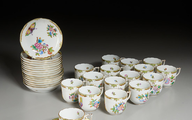 (16) Herend Porcelain Demitasse Cups & Saucers