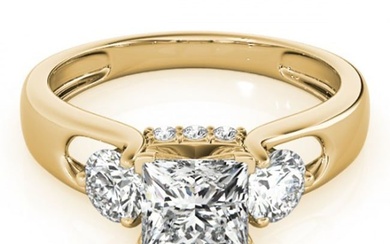 1.6 ctw VS/SI Princess Cut Diamond 3 Stone Ring 18k Yellow Gold