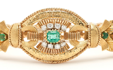 18K Diamond & Emerald Bracelet