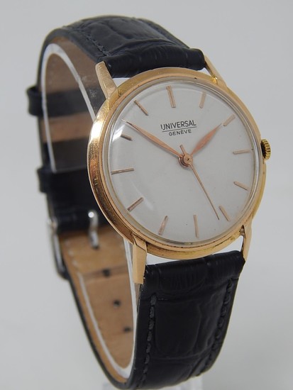 18ct Gold Gentleman's Universal Geneve wristwatch with sweep...