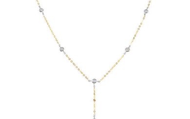 18ct gold brilliant-cut diamond drop necklace
