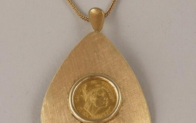 18k coin pendant necklace
