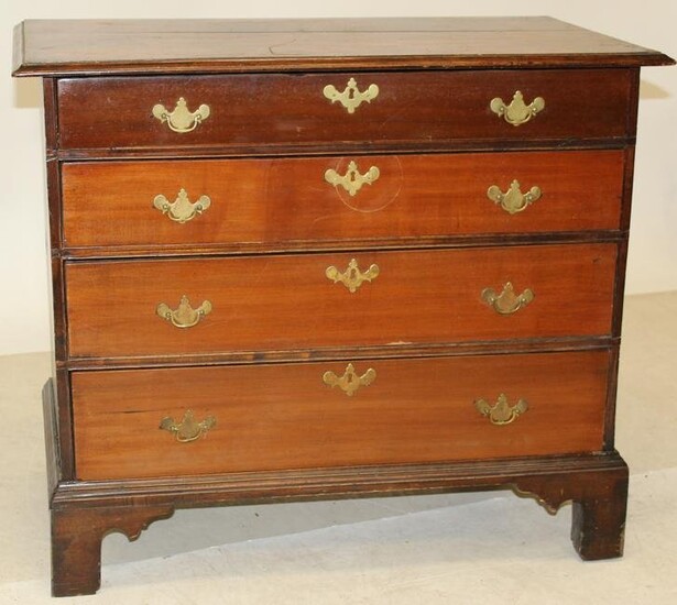 18th c Chippendale 4 Drawer Chest