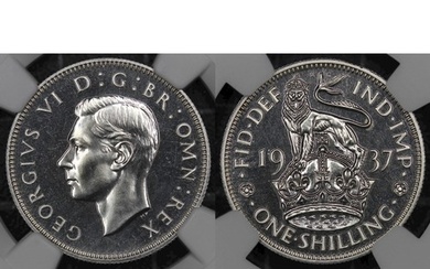 1937 Proof shilling, NGC PF65, George VI. English reverse. B...