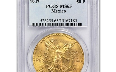 1947 Mexico Gold 50 Pesos MS-65
