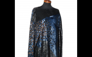 KRIZIA Oversize sweater embroidered with blue, bronze and black...
