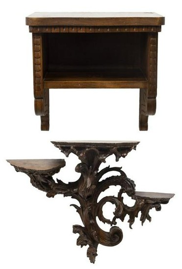 (2) FRENCH ARCHITECTURAL WALL MOUNTED SHELVES