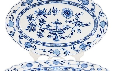 (2) Meissen Oval Porcelain Platters