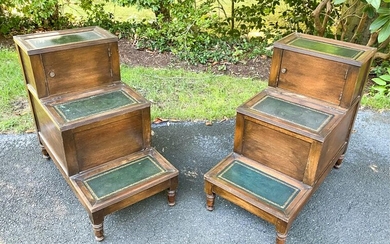 (2) PAIR OF LIBRARY STEPS END TABLES