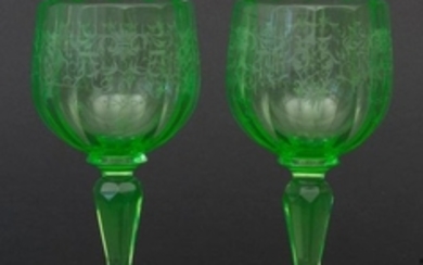 2 Urangläser / 2 uranium glasses, J. & L. Lobmeyr,…