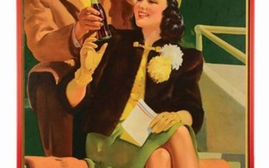 1941 CARDBOARD COCA-COLA ADVERTISING SIGN.