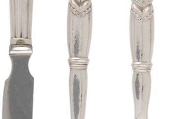 A Group of Three Georg Jensen Silver Serving Pieces (19th century)
