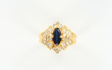 2.56ct TW Sapphire and Diamond Ring, 14K Gold