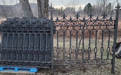 270 feet of Victorian Style Cast Iron fencing including 49 sections of fence 56" tall & 64" wide