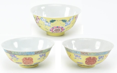 3 porcelain bowls. China. Early 20th century. To