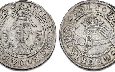 4 mark / krone 1659 “Eben Ezer”, H 100B, S 36, Aagaard...