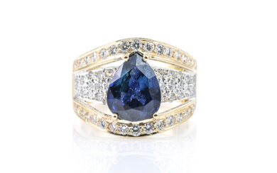 5.01ct Sapphire and Diamond Ring