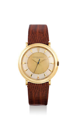 Vacheron Constantin. A Fine Yellow Gold Centre Seconds Wristwatch With Two Tone Dial
