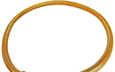 Accordion Gooseneck Extendable Gold Necklace 14 Karat