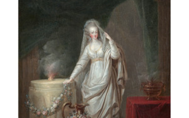 Attribu Charles LECLERCQ (Bruxelles 1753 - 1824) Portrait de Marie-Antoinette...