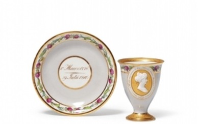A Berlin KPM porcelain cup and saucer commemo ...