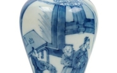 A Blue and White Porcelain Plum Vase, Meiping