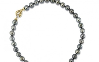 Collana in perle coltivate grigie