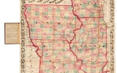 * COLTON, George Woolworth (1827-1901). Colton's County and Township Rail Road Map of Wisconsin, Illinois, Missouri, & Iowa. New York and Chicago: G. Woolworth Colton, Rufus Blanchard, 1863.