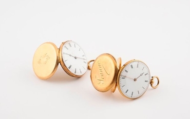 Lot de deux montres de col en or jaune (750) : C…