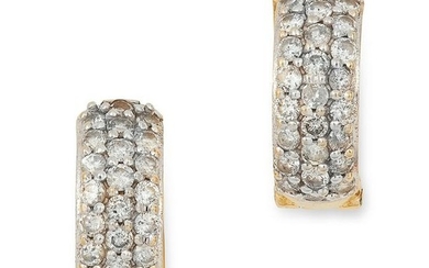 DIAMOND HOOP EARRINGS set with round cut diamonds