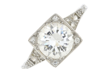 An early 20th century diamond single-stone ring.